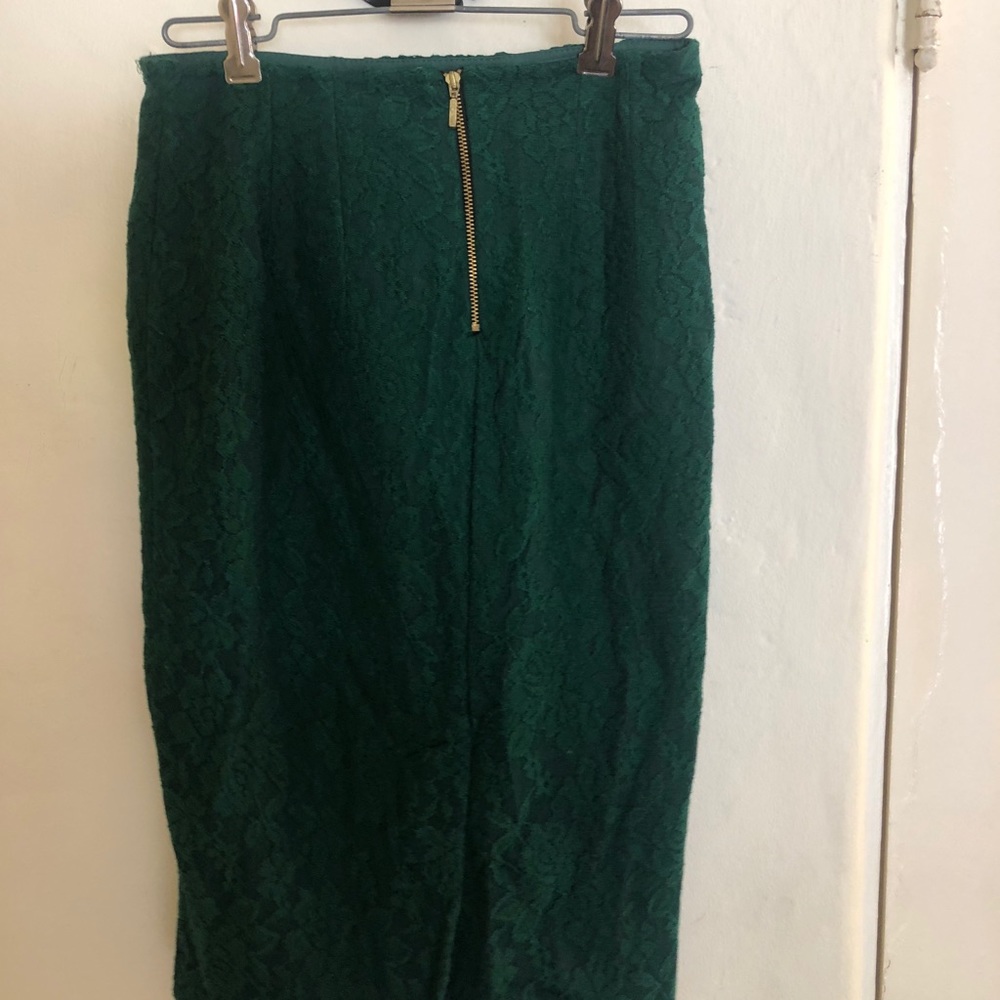 Zara green lace pencil skirt